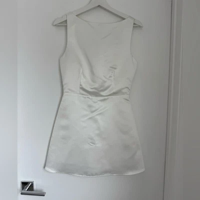 Mini Vestido Formal Reformation 2 Zenni Blanco Sin Mangas Foto 1 de 4
