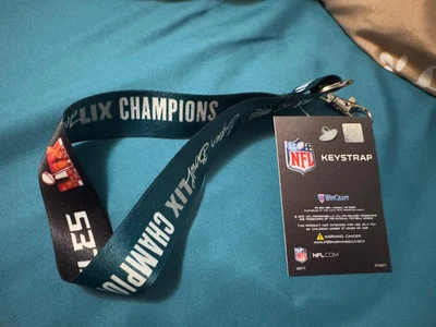 Philadelphia Eagles Super Bowl LIX Champs 2 Sided Wristlet/ Keystrap NFL - Image 1 of 2