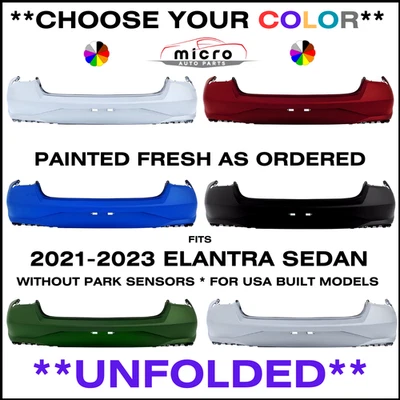 NEW REAR BUMPER FOR 2021-2023 ELANTRA PAINTED *CHOOSE YOUR COLOR* HY1100243 Foto 1 de 4
