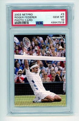 2003 Netpro Tennis Photo Card #3 Roger Federer PSA 10 GEM MINT - Image 1 of 2