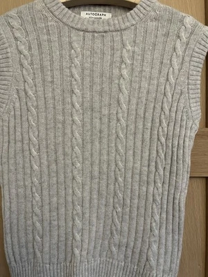 M&S Autograph Cashmere / Wool Waistcoat Size Small Grey - Image 1 of 3