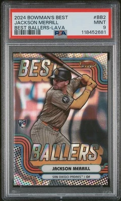 2024 Bowmans Best Jackson Merrill RC Best Ballers Lava Refractor /50 PSA 9 Padre - Image 1 of 2