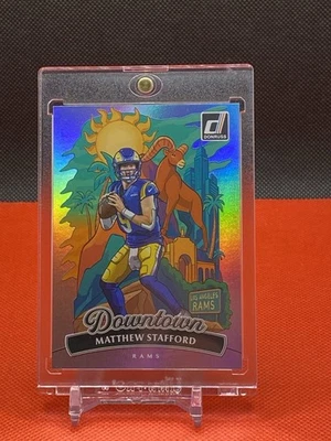 2025 Panini Donruss Matthew Stafford DOWNTOWN #6 洛杉矶公羊队命中案 — 第 1/4 张图片