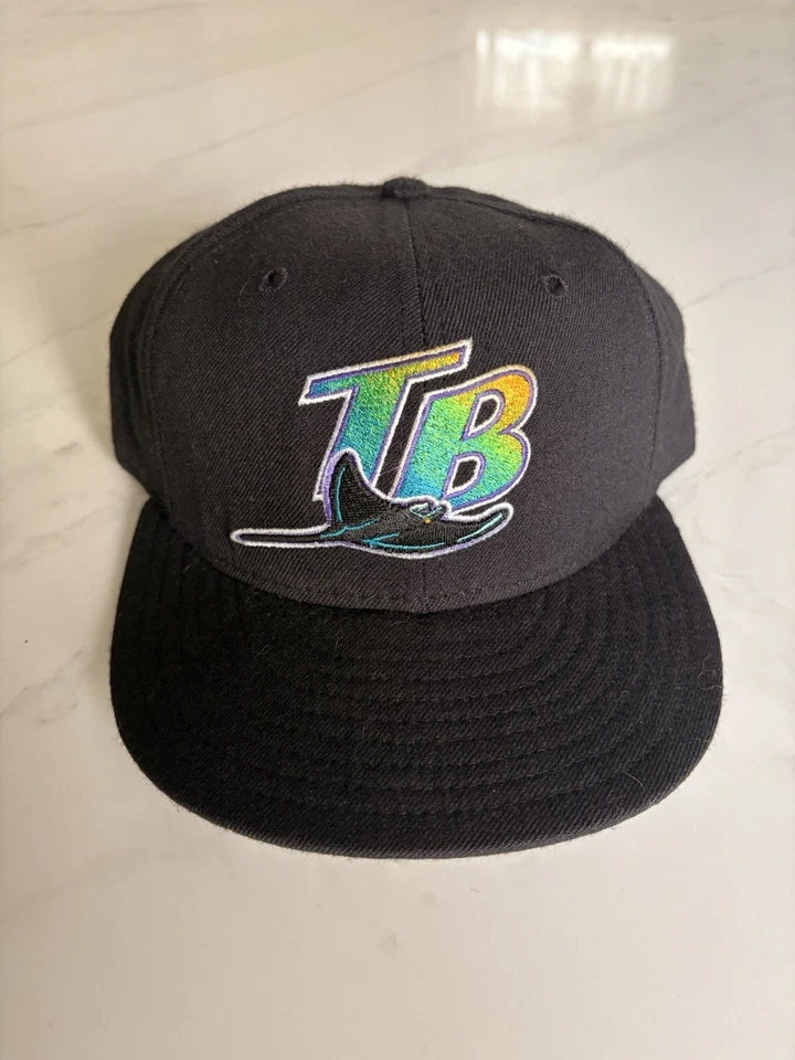 VTG 90s New Era Diamond Collection Tampa Bay Devil Rays 7 1/4 Fitted Hat Cap MLB - Image 1 of 4
