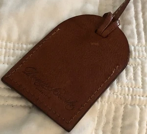 Dooney & Bourke Brown Leather Name Tag Fob Travel Luggage Charm - Picture 1 of 5