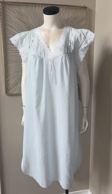 De colección. Camisón BARBIZON Bárbara Azul Vestido Bordado Flores Cinta Talla L Nuevo con Etiquetas Foto 1 de 4