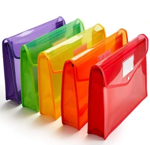 FANWU Plastic File Folder Poly Envelope Expanding File Wallet Assorted Colors - Picture 1 of 8