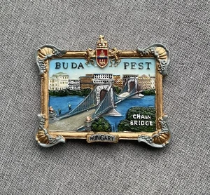 Budapest Kettenbrücke Ungarn Souvenir Kühlschrankmagnet - Bild 1 von 2