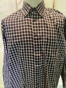 Burberry Herren schwarz-weiß kariertes Button Down Hemd L - Bild 1 von 6