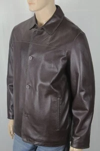 Robert Comstock vertikale braune Lederjacke Mantel neu mit Etikett $ 700 - Bild 1 von 1