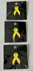Yellow Ribbon Pin Badge  Lot Of 3 - Picture 1 of 7