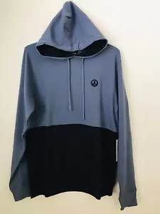 NEFF HEADWEAR SPLIT HOODIE PULLOVER FLEECE DENIM/BLACK MEN MEDIUM code 28-12 NWT - Picture 1 of 4