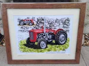 A4 Framed Picture Print Massey Ferguson 35 Tractors Ltd Edition Classic 1/250 - Picture 1 of 2