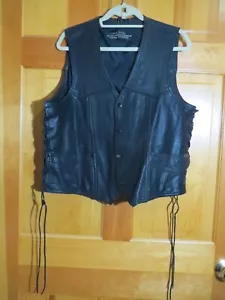 Chaqueta sin mangas de cuero vintage Hein Gericke Harley Davidson talla XL - Imagen 1 de 8