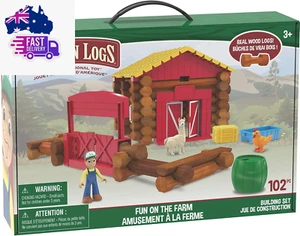 Lincoln Logs - Fun on the Farm - Real Wood Logs - 89 Parts - Ages 3 & up - Presc - Picture 1 of 12