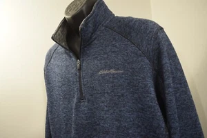 Eddie Bauer Fleece 1/4 Zip Pullover Blue Long Sleeve Hiking Mens Size 2XL XXL - Picture 1 of 9