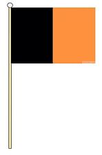 BLACK AND & AMBER IRISH COUNTY 18" x 12" LARGE HAND WAVING COURTESY FLAG & POLE