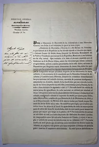 Santa Anna Steuerdekret Alkohol Zucker Honig Mexiko März 1843 Alcabala Aguardiente - Bild 1 von 4