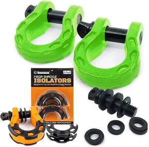 Gearamerica Mega Shackles Green (2PK) + Mega Shackles Isolators (2PK) - Picture 1 of 6