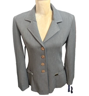 Paris France Vertigo gray fitted blazer jacket size M polyester blend lined - Image 1 of 4