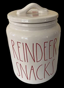 rae dunn reindeer snacks cookie jar canister - Picture 1 of 13
