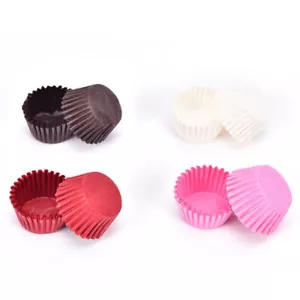500x Mini Chocolate Paper Liners Baking Cupcake Cases Muffin Cake Solid xw~ - Picture 1 of 16