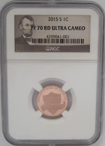 2015-S Lincoln Shield Cent NGC PF70 RED ULTRA CAMEO - Perfect GEM GRADED PROOF - Picture 1 of 7