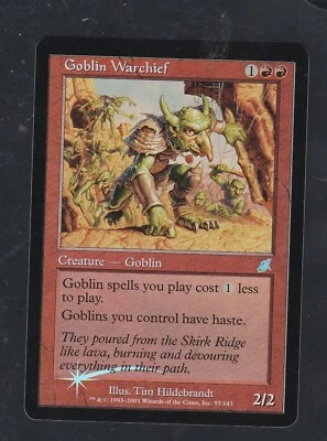 Magic the Gathering GOBLIN WARCHIEF #97/143 Scourge Red Foil Un-common 2003 NM - Image 1 of 2