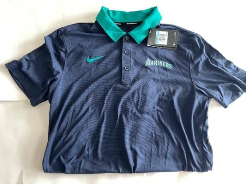 Seattle Mariners Nike Brand Standard Fit Dri-Fit Short Sleeved Polo - Size Mediu Cover