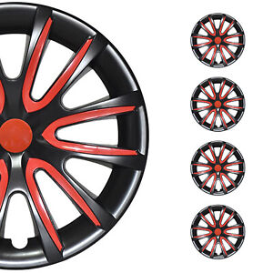 16" Wheel Covers Hubcaps for Nissan Rogue Black Red Gloss