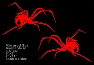 Spider Decal Mirrored Image Set Crawling vinyl car motorcycle decals sticker - Picture 1 of 6