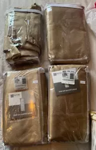 NEW JC Penny Home Collection 40W x 84L Gold LINED Silk Drapes. Set of 2 - Picture 1 of 2