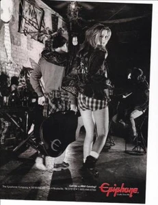1995 Epiphone Guitar Print-Ad / Pretty Girl in Shorts / Great Artwork - Picture 1 of 1