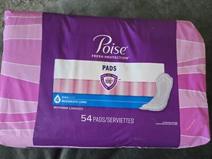 Poise Incontinence Pads Women #4 Moderate Long 54 Pads New Unopened - Picture 1 of 1