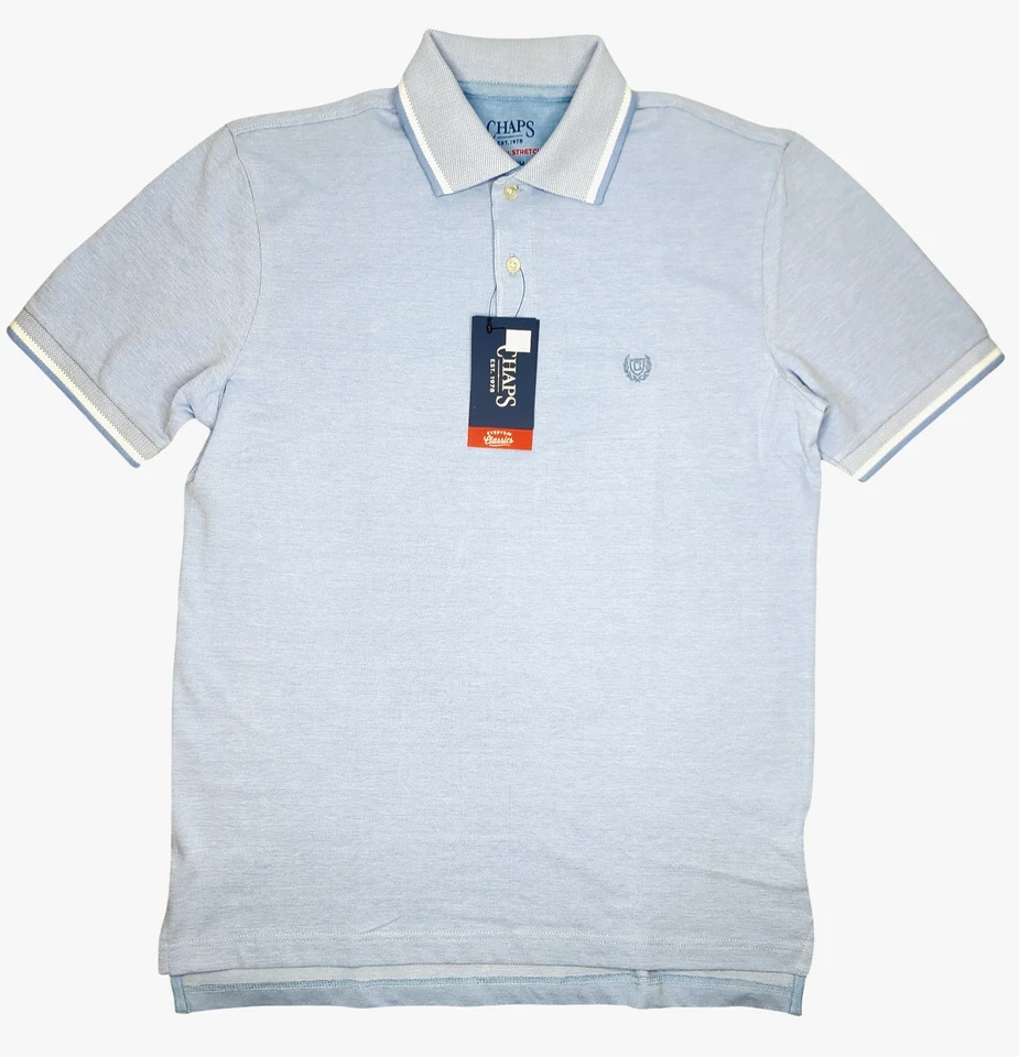Chaps #11688 NEW Men's Natural Stretch Birdseye Solid Pique Polo Shirt - Image 1 of 1