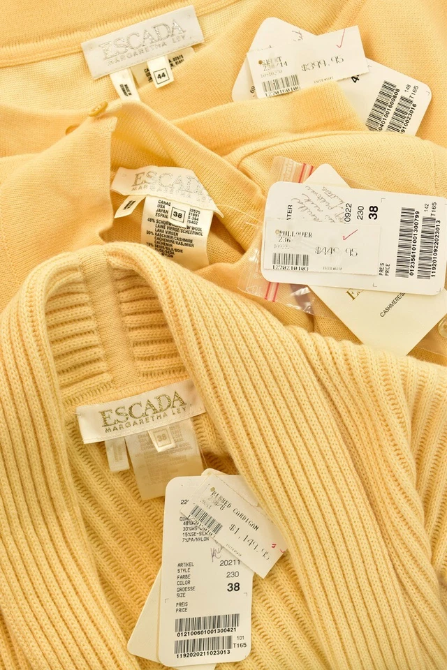 Escada 3Pc пахта кашемир смесь кардиган, подкладка и юбка костюм sz 38/8, 44/14 - Изображение 1 из 4