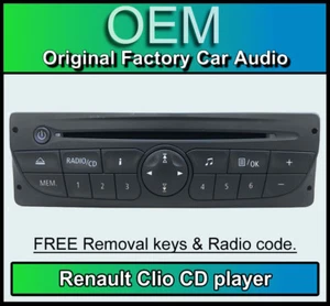 Renault Trafic CD player radio stereo with Code and Removal Keys 281150049R - Picture 1 of 3