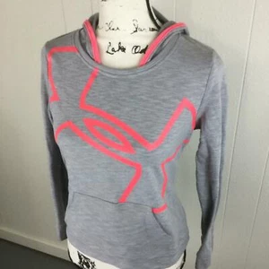 UNDER ARMOUR Graphic Pullover Gray Hooded Sweatshirt Hoodie Girl's Size Large - Picture 1 of 11