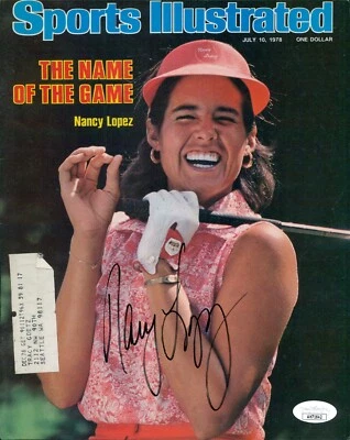 Página de revista Nancy Lopez LPGA firmada Sports Illustrated Cut autenticada por JSA Foto 1 de 2