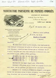 Dépt 94 - Ivry sur Seine 82 Rue de Paris - Belle Entête d'une Papeterie de 1934 - Bild 1 von 1