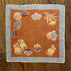 🏞 TAMMIS KEEFE Handkerchief Linen Vintage FLORAL-GEOMETRIC Asian-inspired