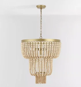 Safavieh Aleynne 4 Light 20.75" Chandelier CHA4033 Gold/Natural Metal/Wood - Picture 1 of 6