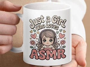 Taza de niña ASMR, linda taza de anime, Just A Girl Who Loves ASMR, taza de regalo de moda - Imagen 1 de 8