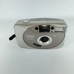 Vivitar BV65 35mm Film Camera Point Shoot Auto Focus Flash Vintage Silver - Picture 1 of 8