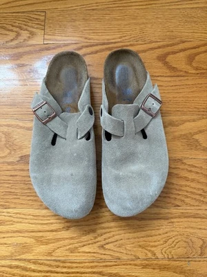 Zueco Birkenstock Boston gamuza marrón plantilla suave talla EU 40 US 9 Foto 1 de 3