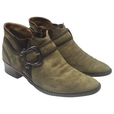 Petra Firenze 复古女式踝靴 6M 码意大利手工制作波西米亚  — 第 1/4 张图片