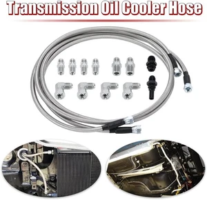 6AN 70" Transmission Cooler Hose Kit Lines for GM Chevy 4L80E TH350 TH400 700R4 - Picture 1 of 11