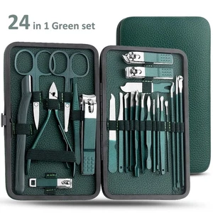 24pcs Stainless Steel Nail Cutter Scissor Tool Set Pedicure Manicure Clipper Kit - Picture 1 of 9
