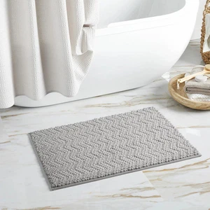 Nubby Chevron Bath Mat in 3 Colours, 56 x 91 cm - Picture 1 of 15