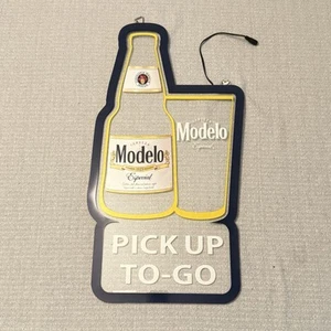 Neon Tech Modelo Especial Sign Lighted PICK UP TO-GO 26 X 13 Bar Mancave - Picture 1 of 8